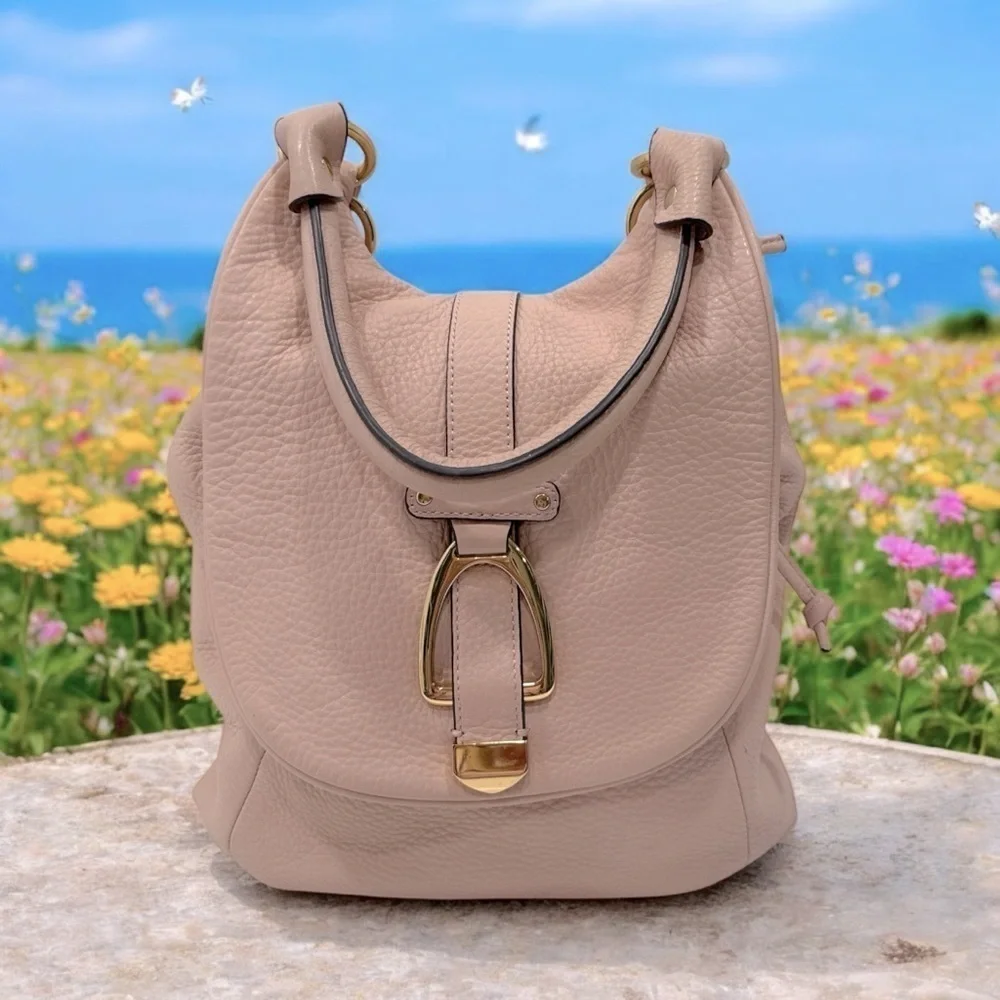 G.I.L.I Blush Pink Leather Convertible Backpack